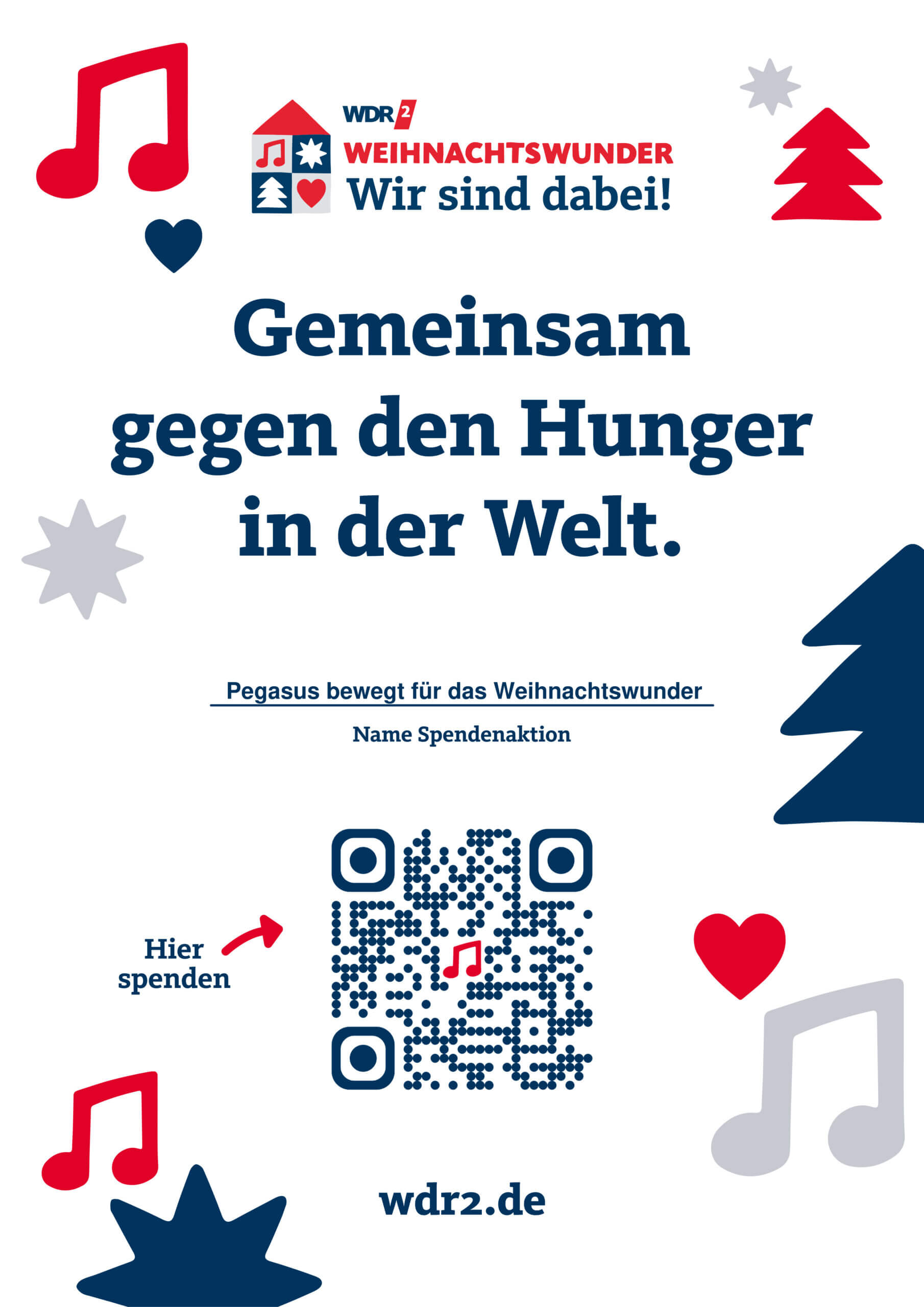 Flyer der SG Pegasus zum WDR 2 Weihnachtswunder 2026
